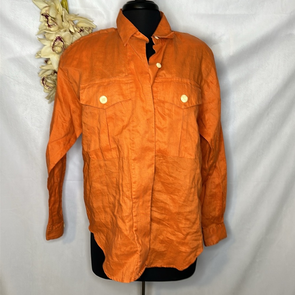 Totonko vintage orange linen shacket